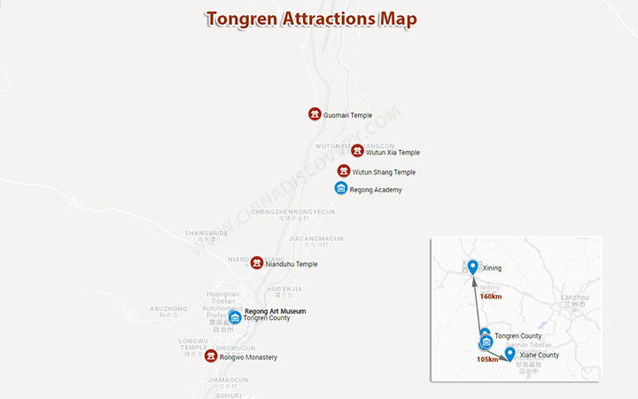 Tongren Attractions Map