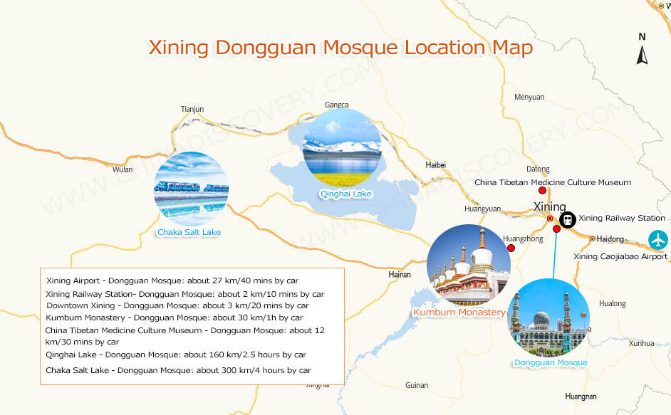 Xining Dongguan Mosque Location Map Xining Dongguan Mosque