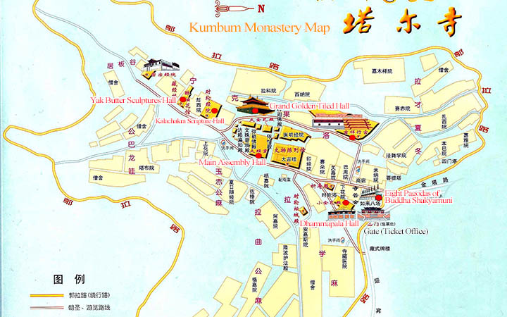Kumbum Monastery Travel Map