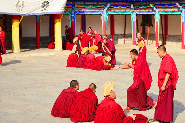Buddhist Scripture Debating in Kumbum Monastery