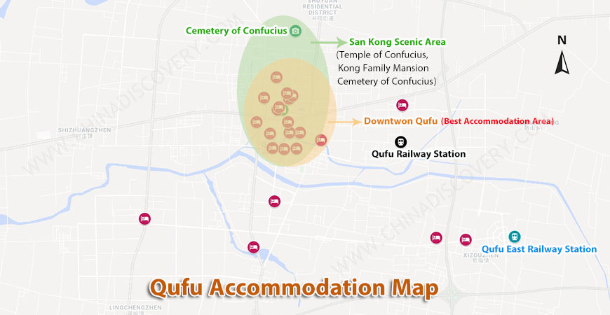 Qufu Accommodation Area Map