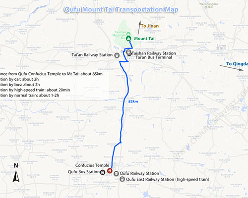 Qufu Mount Tai Transportation Map