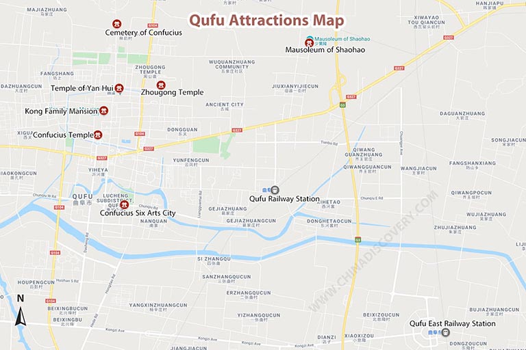 Qufu Attractions Map
