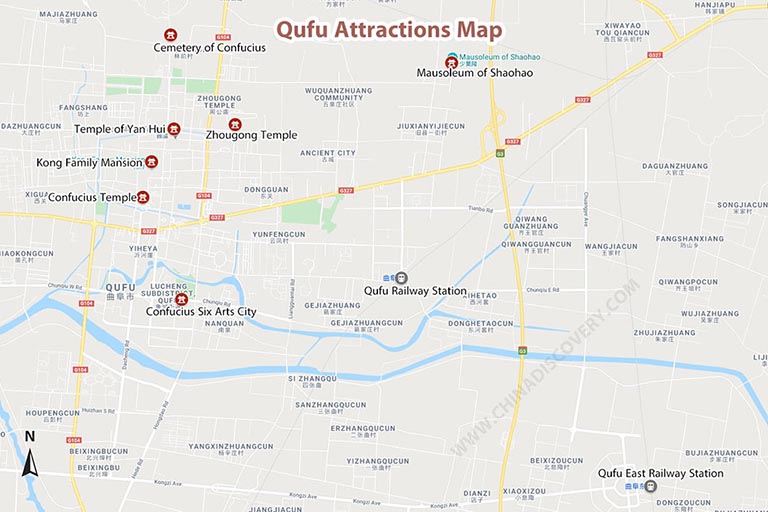 Qufu Attractions Map