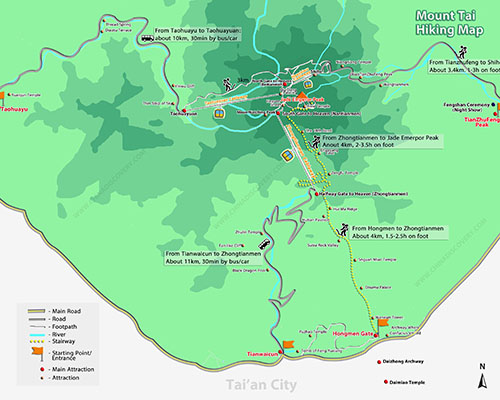 Mountain Tai Hiking Map