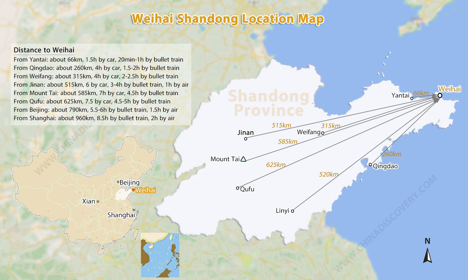 Weihai Location Map