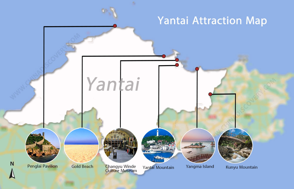 Yantai Tourist Attractions Map