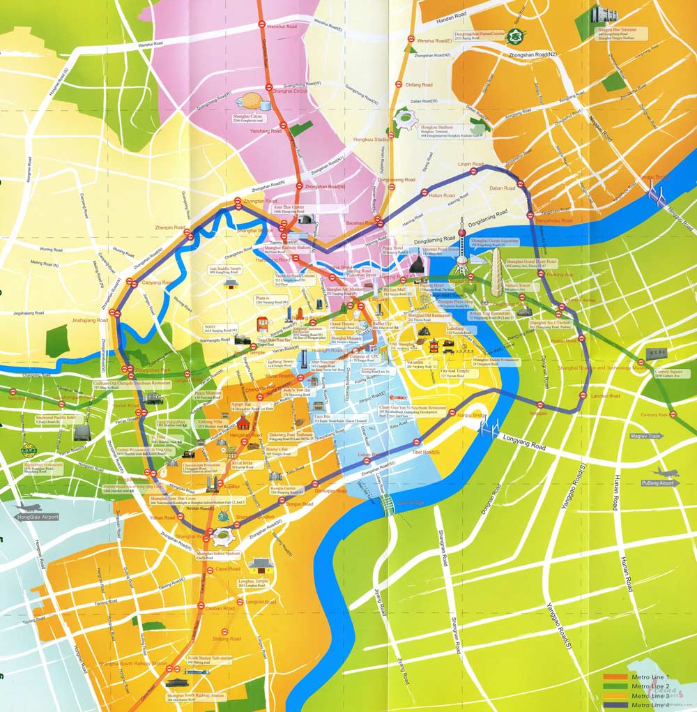 Detailed Maps Of Shanghai Shanghai Subway Map Attraction Map | Images ...