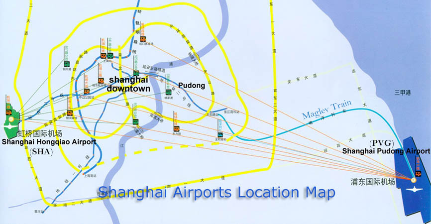 Shanghai Airports Location Map