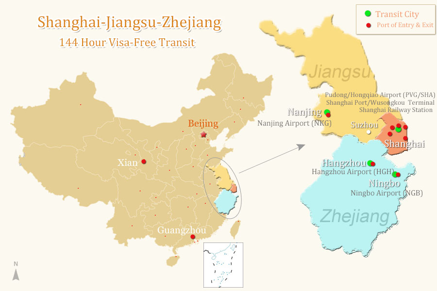 Shanghai Hangzhou Nanjing Ningbo 144 Hours Visa Free Transit