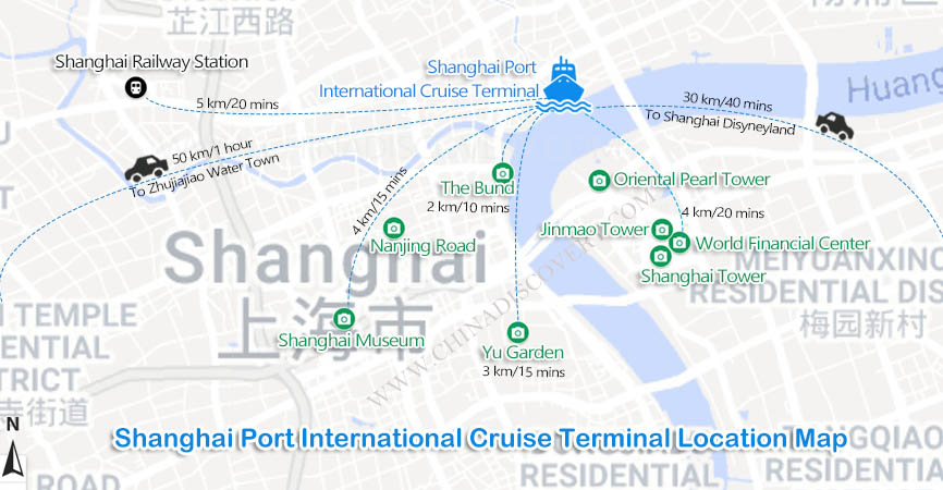 Shanghai Port International Cruise Terminal Location Map