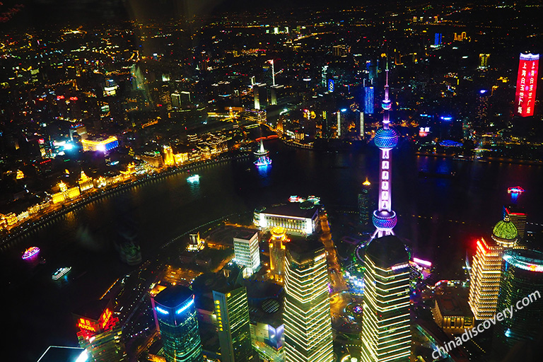 Night View of Lujiazui Skyscrapers