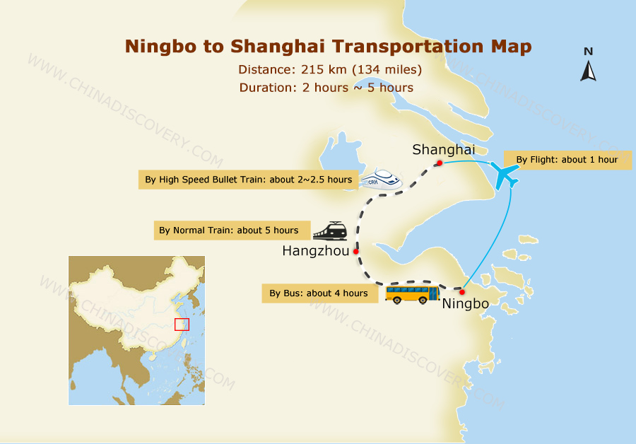 Ningbo to Shanghai Transportation Map Ningbo to Shanghai