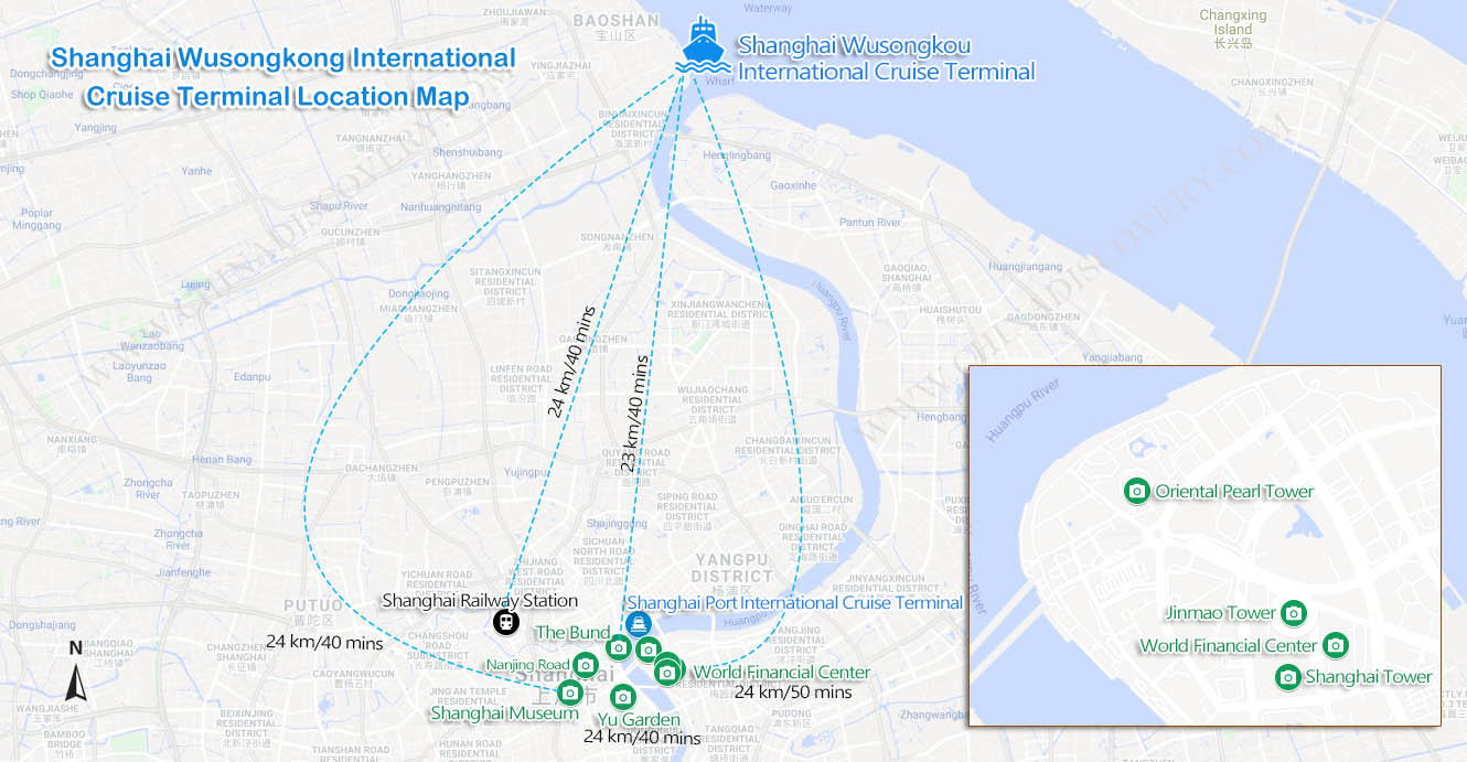 Shanghai Wusongkou International Cruise Terminal Location Map