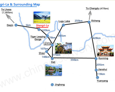 Shangri-La & Surrounding Distance Map