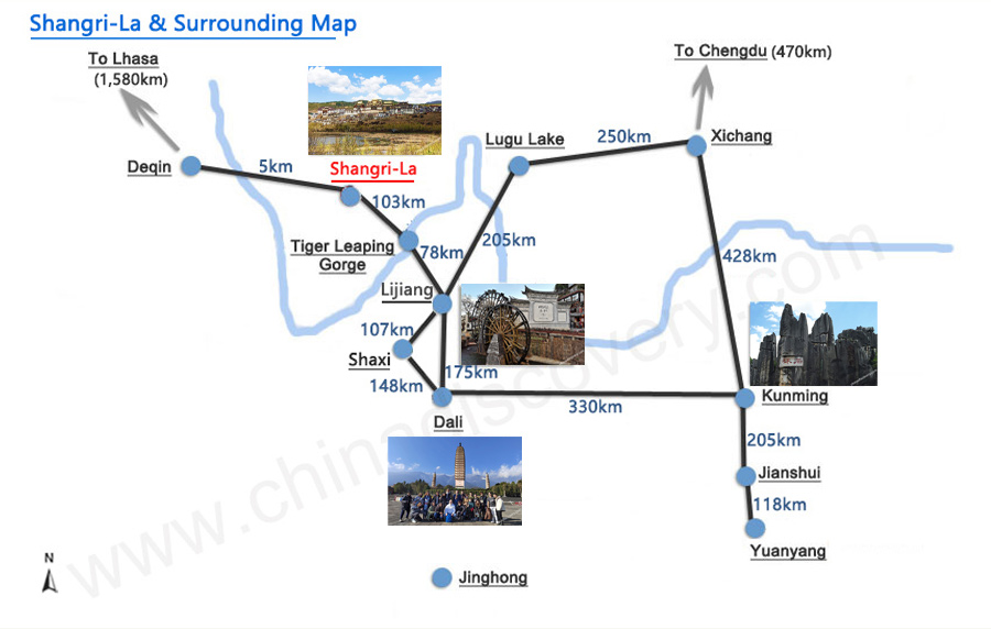 Shangri-La & Surrounding Distance Map