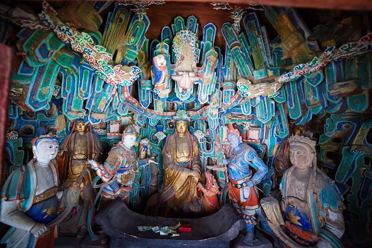 Colored Sculpture in Hanging Temple Hanging Temple