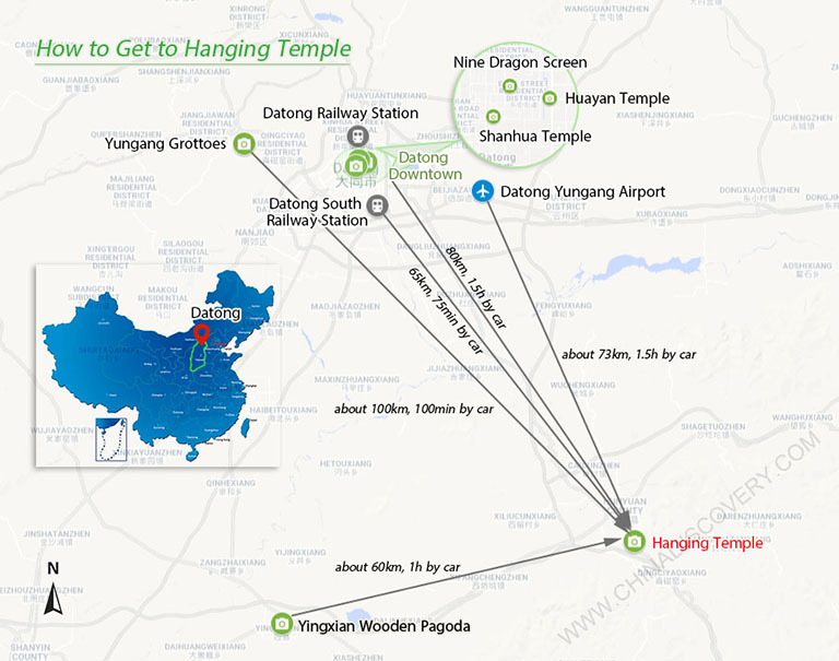 Hanging Temple Transfer Map