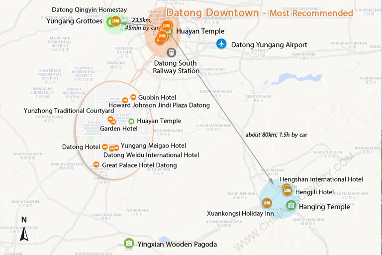 Datong Accommodation Map
