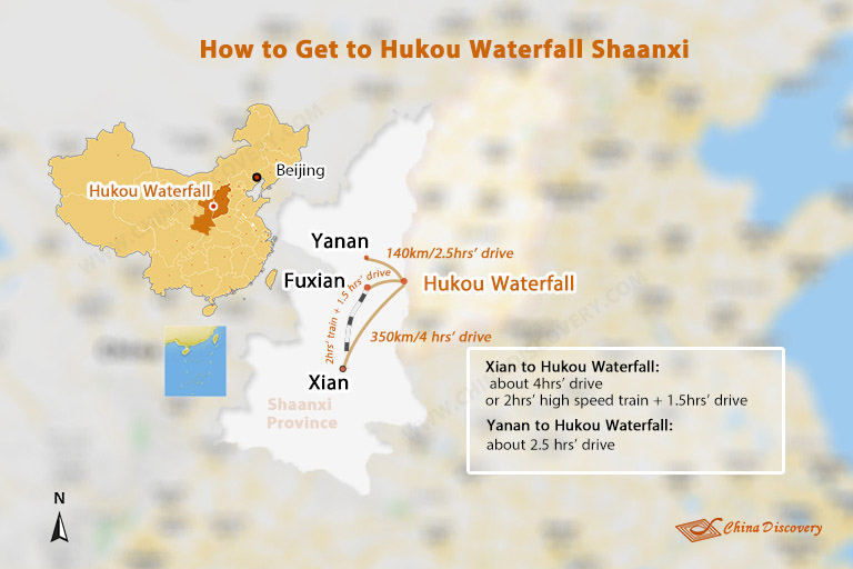 Hukou Waterfall Map