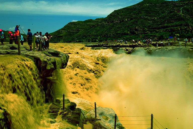 Magnificent View of Hukou Waterfall