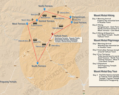 Mount Wutai Hiking Map