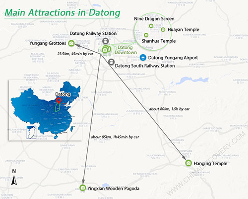 Datong Attractions Map