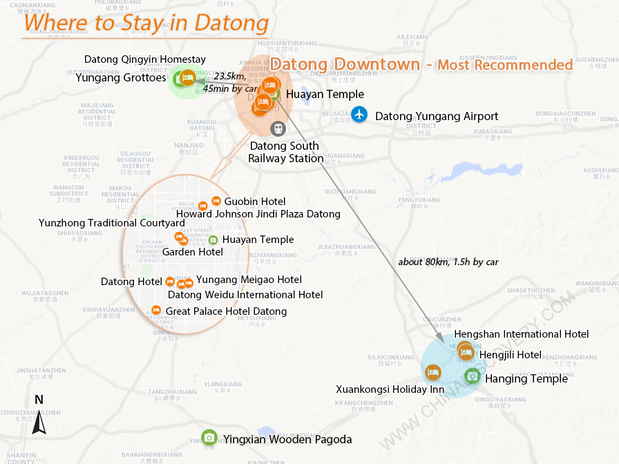 Datong Accommodation Map