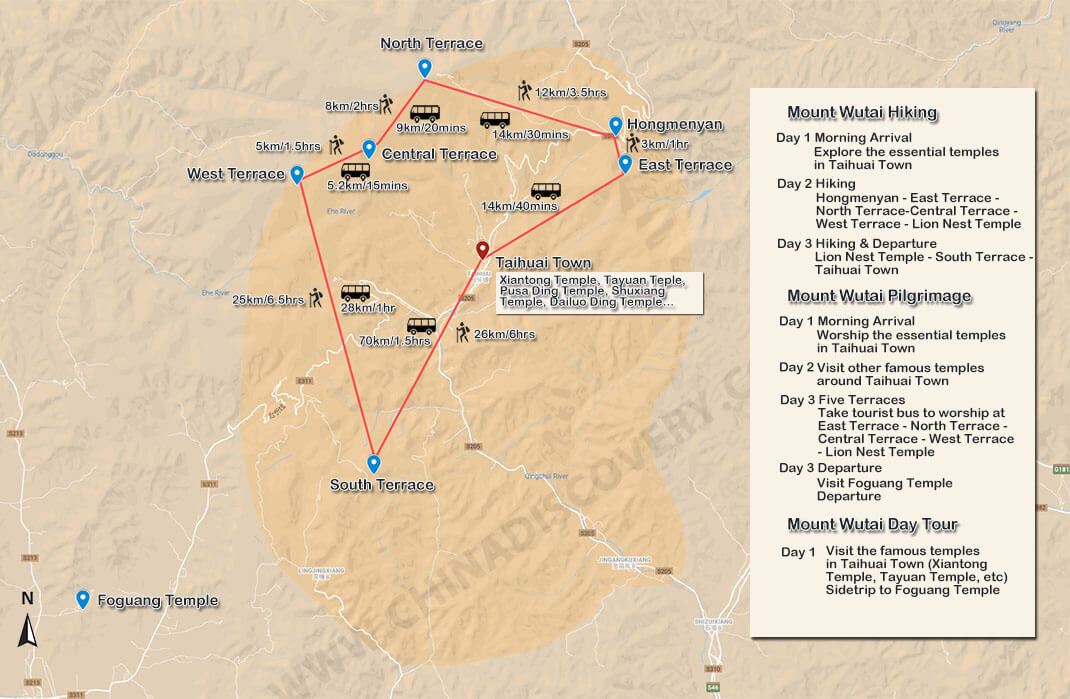 Mount Wutai Hiking Map