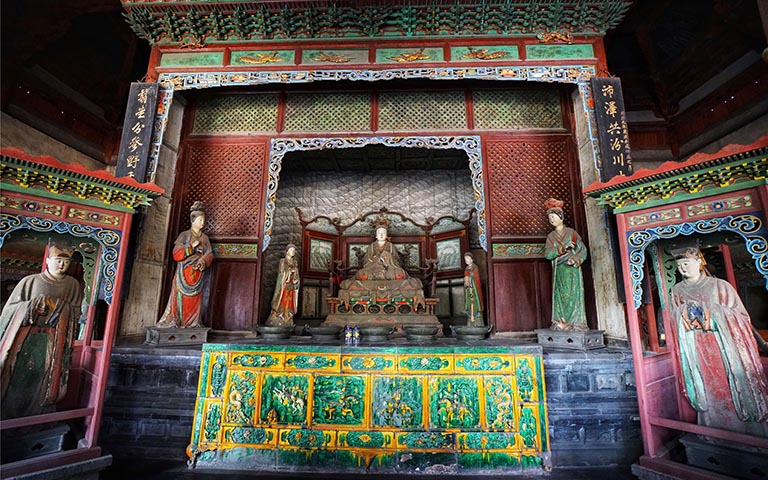 Colored Sculptures in Shengmu Hall Jingci Temple