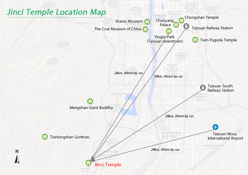 Jinci Temple Transfer Map