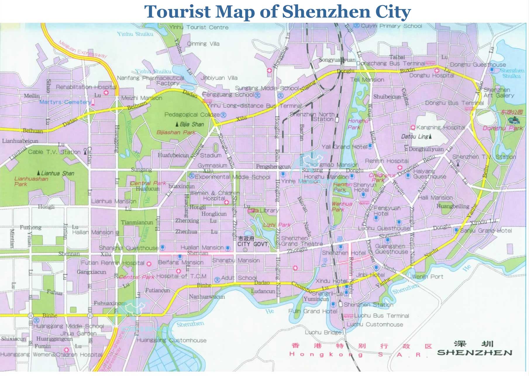 Shenzhen Maps detailed China Shenzhen Attraction