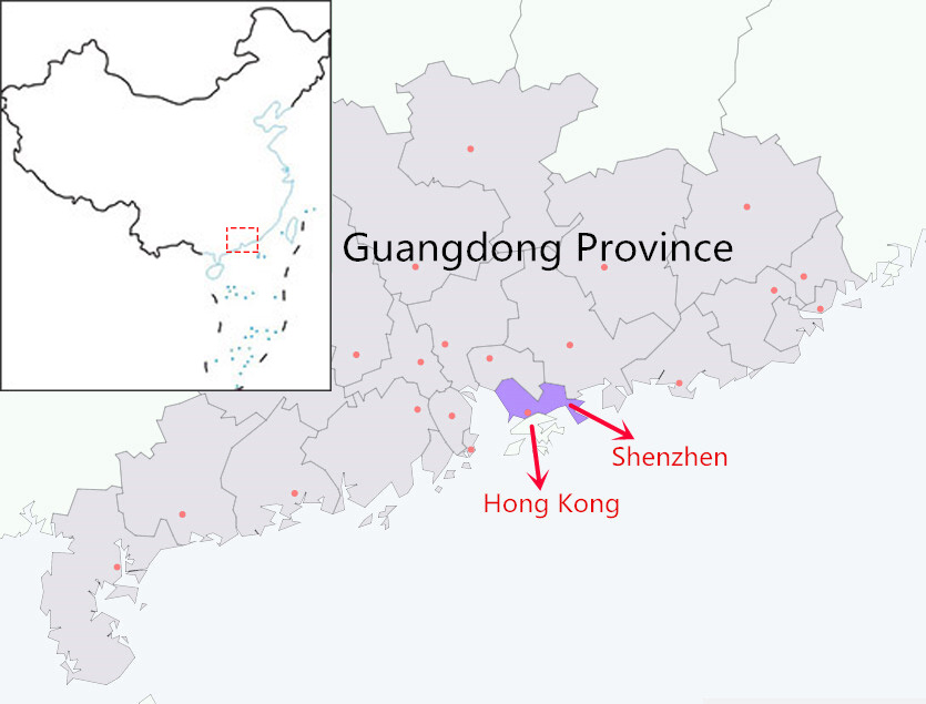 Shenzhen China Map