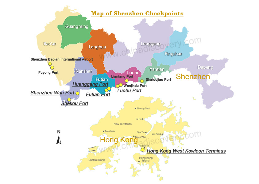 Shenzhen Checkpoints Map 