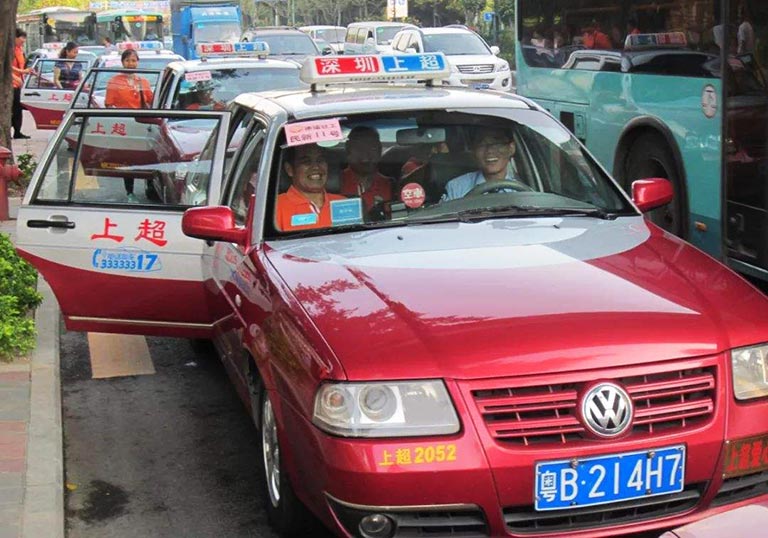 Shenzhen Taxi in Red