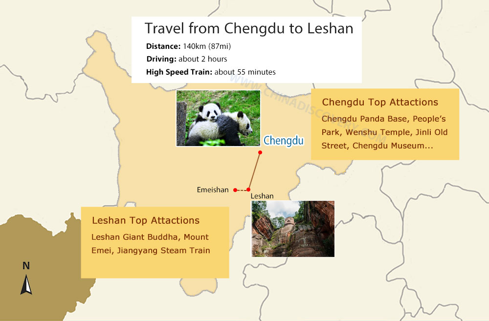 Chengdu Leshan Tours Map
