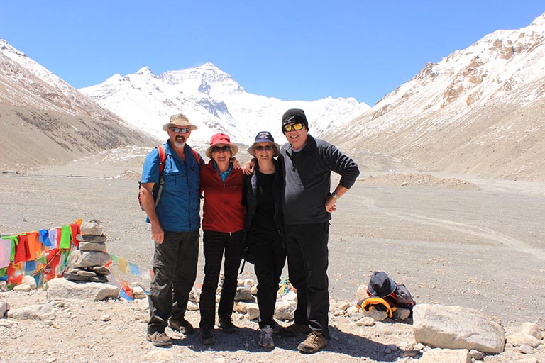 Our Customers in Front of the Mt. Everest Chengdu Tibet Tours