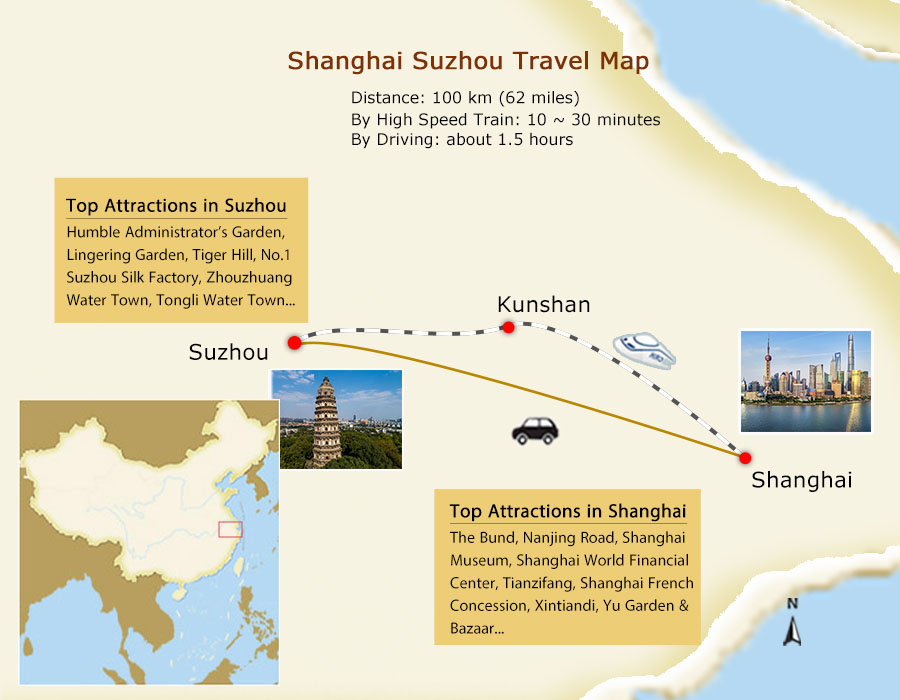 Shanghai Suzhou Tours Map