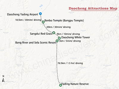 Daocheng Yading Tourist Map