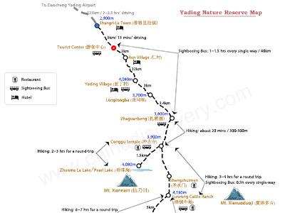 Yading Nature Reserve Map