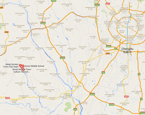 Anren Ancient Town Location Map
