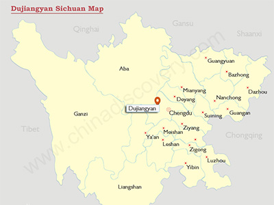 Dujiangyan Sichuan Map