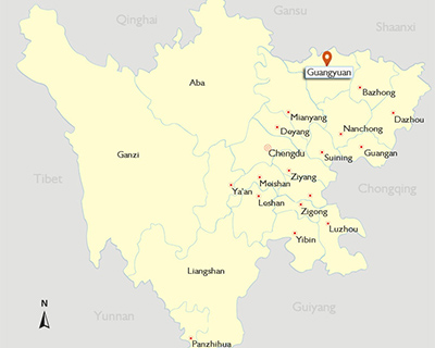 Guanguan Sichuan Map