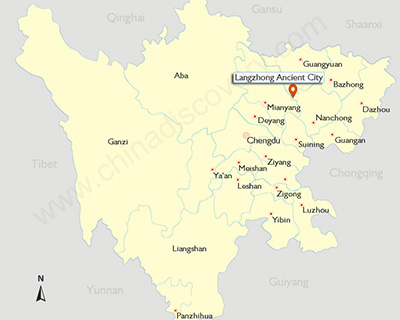 Location of Langzhong