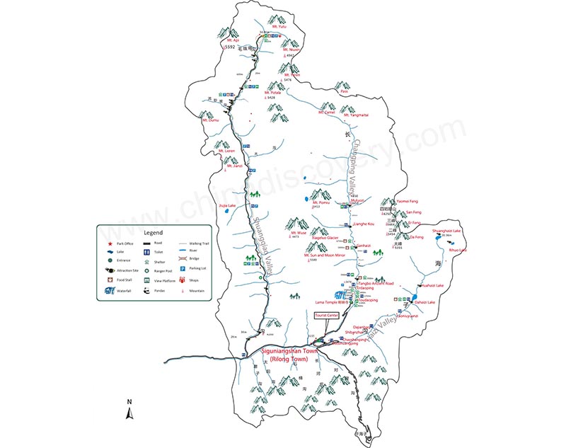 Mount Siguniang Tourist Map
