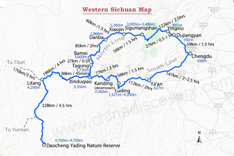 Western Sichuan Map