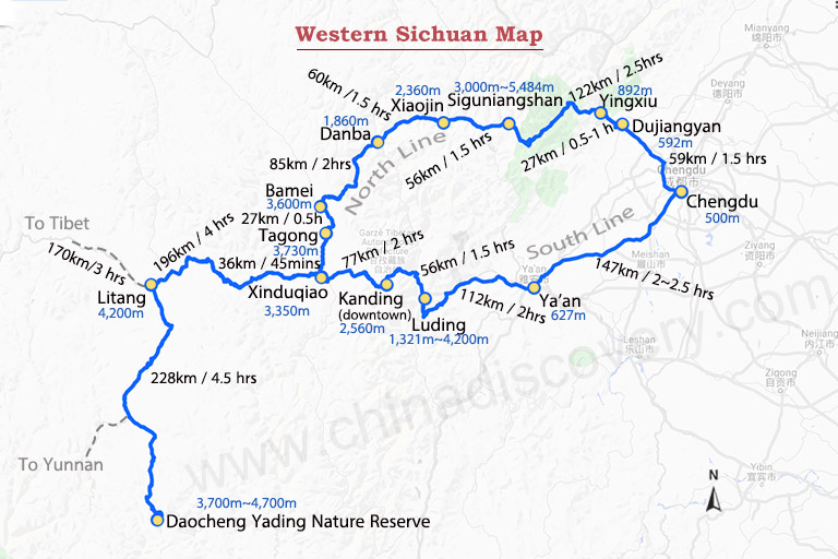 Western Sichuan Map Western Sichuan Map