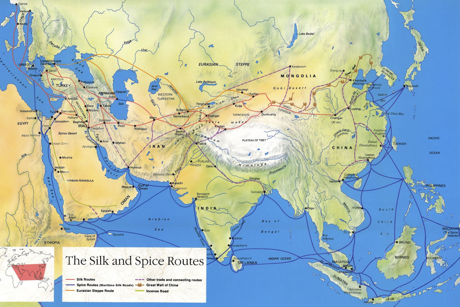 which famous ancient travel routes crossed the gobi desert