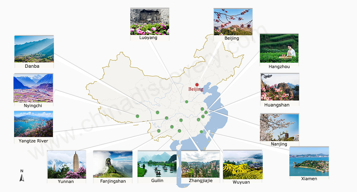 Best China Spring Destination Location Map