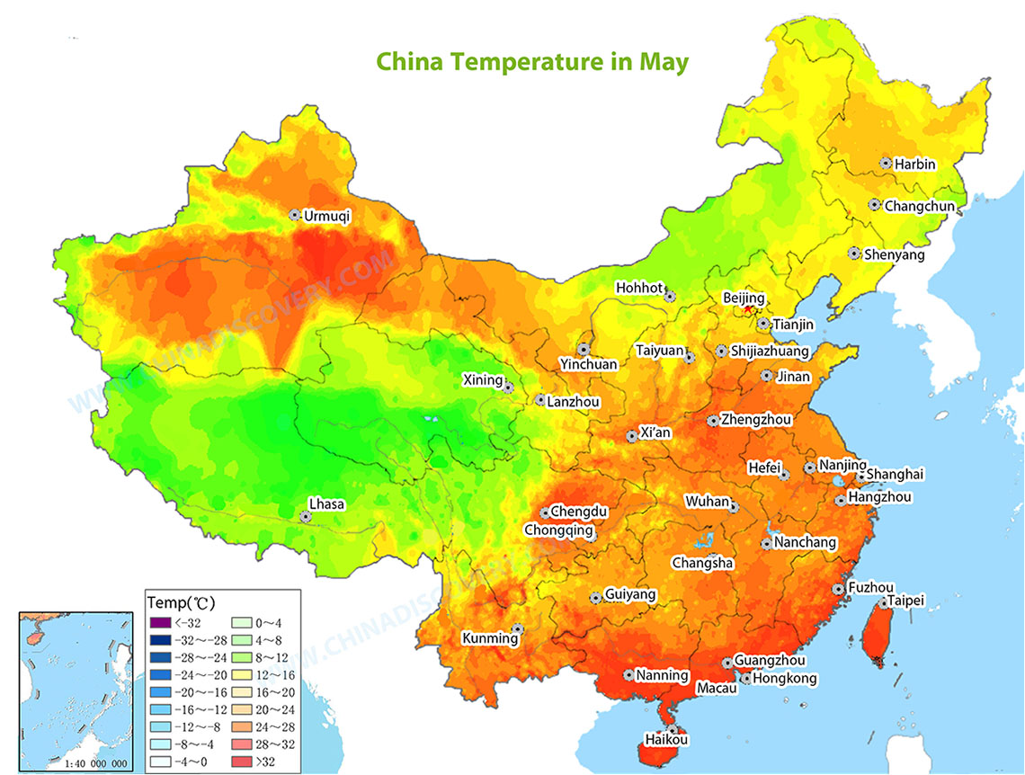 China Temperature in May